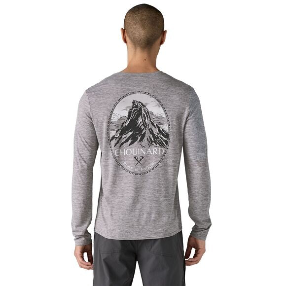Longsleeve Cap Cool Daily Graphic Shirt - Lands - Men's Chouinard Crest: Feather Grey / L