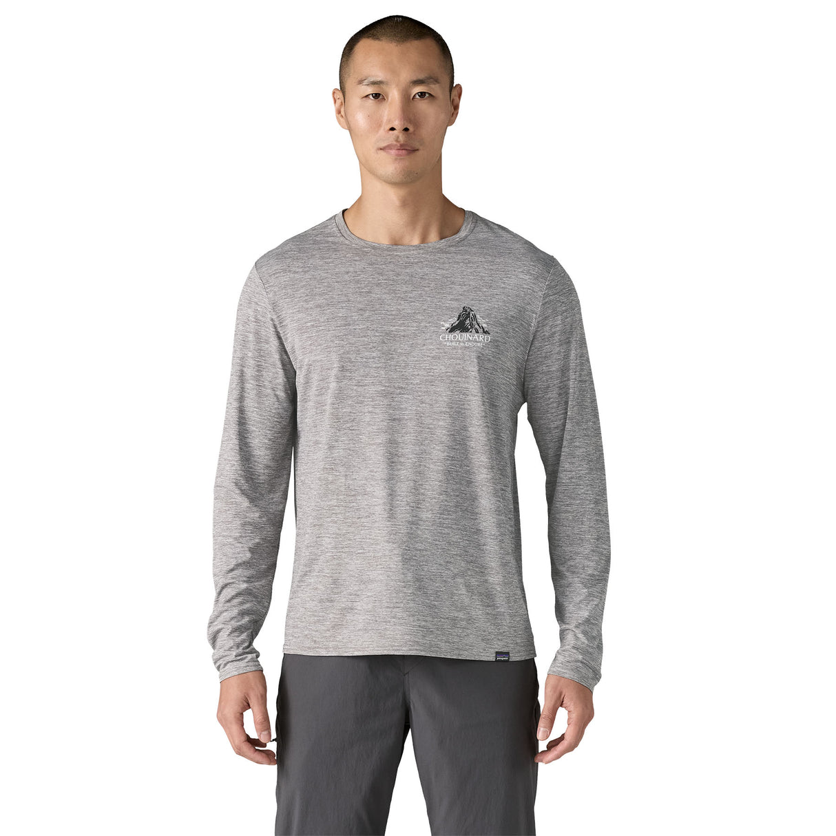 Longsleeve Cap Cool Daily Graphic Shirt - Lands - Men's Chouinard Crest: Feather Grey / L