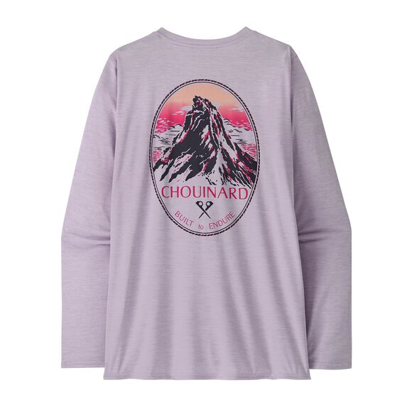 Longsleeve Cap Cool Daily Graphic Shirt - Lands - Women's Chouinard Crest: Foxglove Purple / M