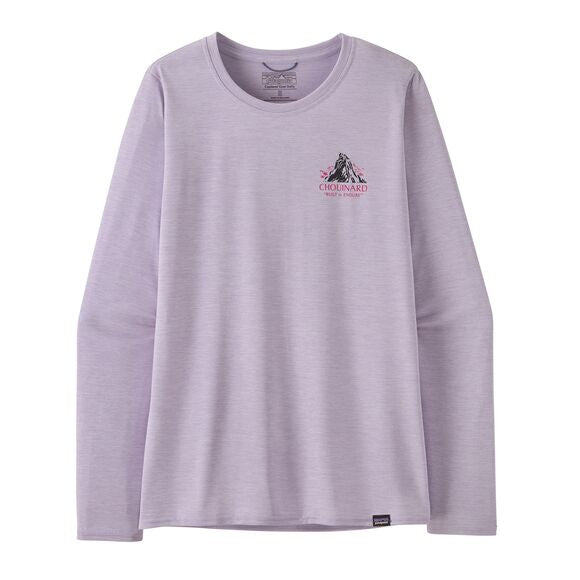 Longsleeve Cap Cool Daily Graphic Shirt - Lands - Women's Chouinard Crest: Foxglove Purple / M