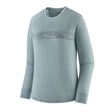 Longsleeve Cap Cool Merino Blend Graphic Shirt - Women's Strata Stripe: Thermal Blue / L