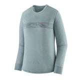 Longsleeve Cap Cool Merino Blend Graphic Shirt - Women's Strata Stripe: Thermal Blue / L