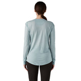 Longsleeve Cap Cool Merino Blend Graphic Shirt - Women's Strata Stripe: Thermal Blue / L