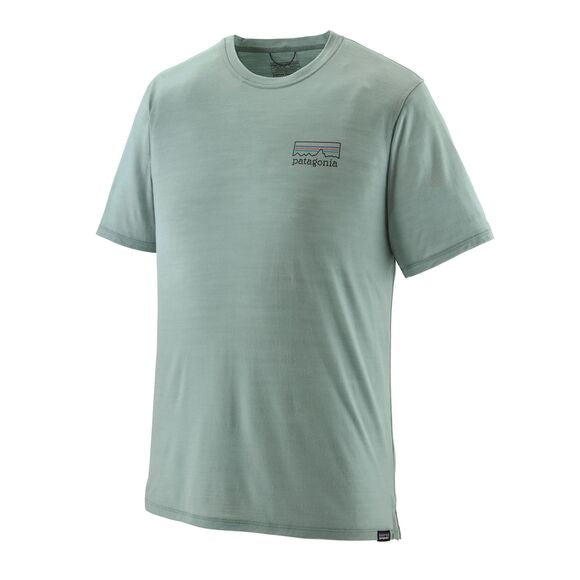 Cap Cool Merino Blend Graphic Shirt - Men's Fitz Roy Strata: Thermal Blue / L