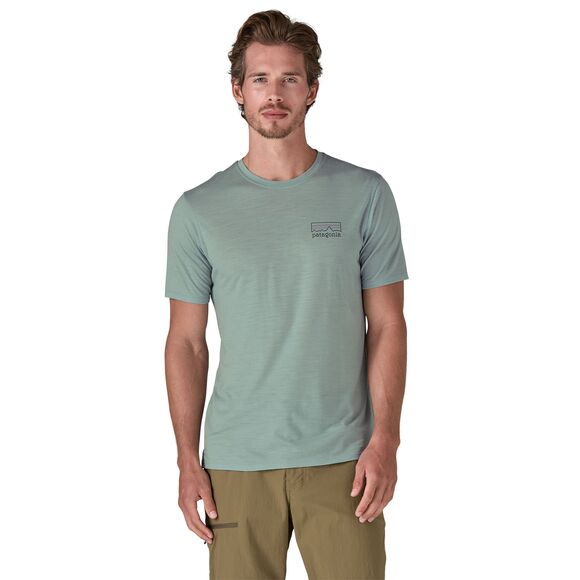 Cap Cool Merino Blend Graphic Shirt - Men's Fitz Roy Strata: Thermal Blue / L