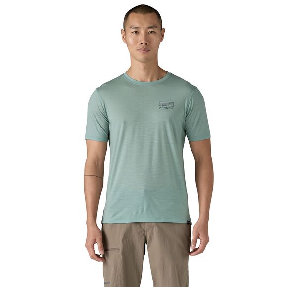 Cap Cool Merino Blend Graphic Shirt - Men's Fitz Roy Strata: Thermal Blue / L
