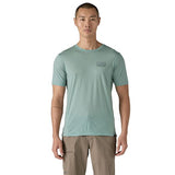 Cap Cool Merino Blend Graphic Shirt - Men's Fitz Roy Strata: Thermal Blue / L
