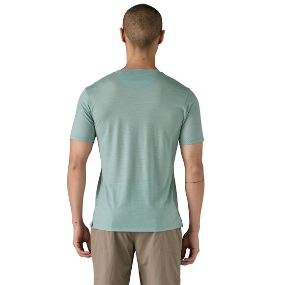 Cap Cool Merino Blend Graphic Shirt - Men's Fitz Roy Strata: Thermal Blue / L