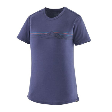 Cap Cool Merino Blend Graphic Shirt - Women's Strata Stripe: Solstice Purple / L