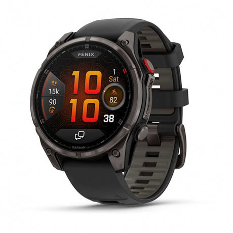Garmin Fenix 8 Pro 47mm Amo/Sapp/Car DLC Ti w/ Blk/Pebble Sil Band
