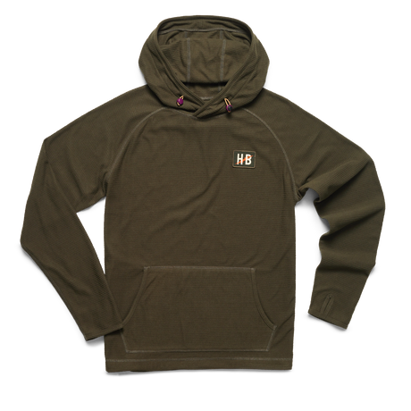 Howler Brothers Palo Duro Fleece Hoodie - Mens Mountain Grid: Antique Black / XXL