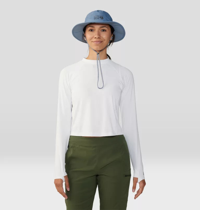 Mountain Hardwear Crater Lake Long Sleeve Crop - Womens Fogbank