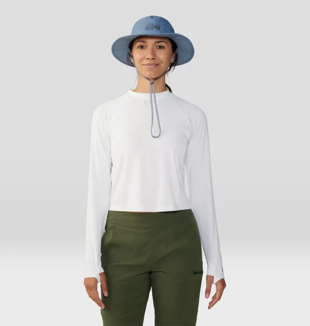 Mountain Hardwear Crater Lake Long Sleeve Crop - Womens Fogbank