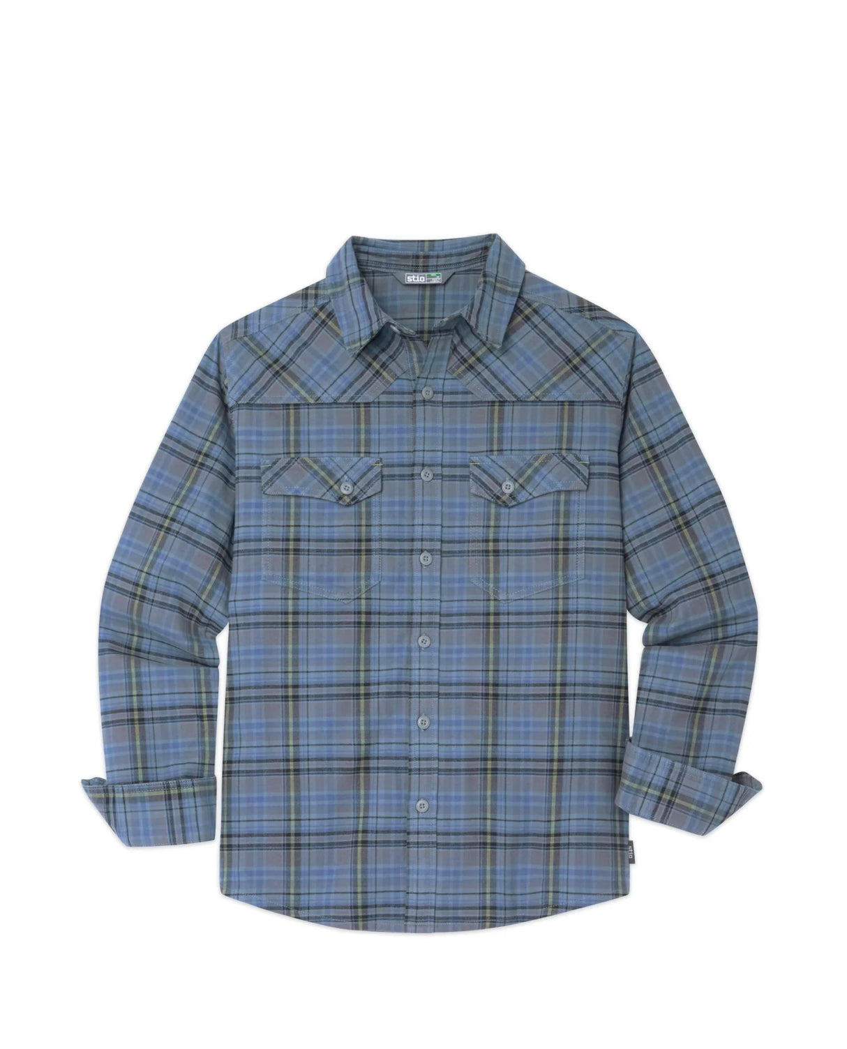 Stio Junction Midweight Flannel Shirt - Mens Stormy Weather Plaid / L