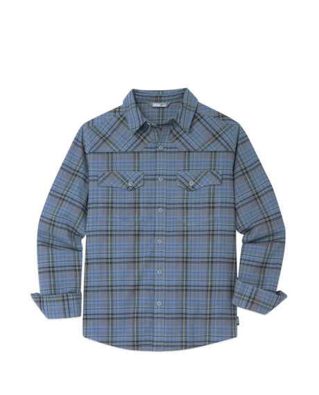 Stio Junction Midweight Flannel Shirt - Mens Stormy Weather Plaid / L