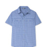 Stio Eddy Shirt Short Sleeve - Mens Cobalt Night Gingham