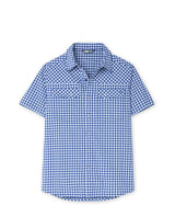Stio Eddy Shirt Short Sleeve - Mens Cobalt Night Gingham
