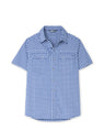 Stio Eddy Shirt Short Sleeve - Mens Cobalt Night Gingham