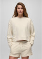 Prana DreamTerry Crew Sweatshirt - Womens Beach Pebble