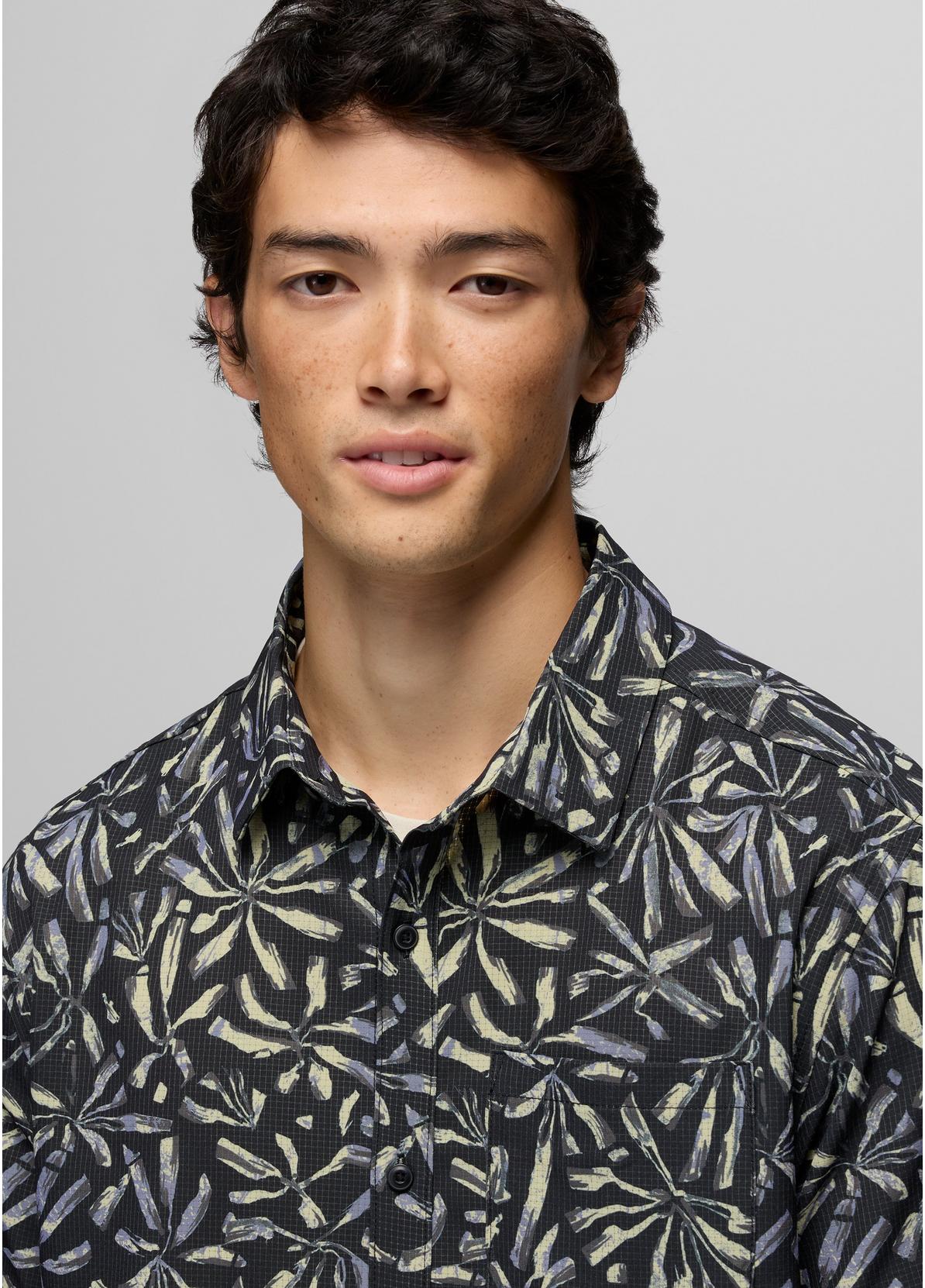 Prana Hybridizer Short Sleeve Shirt - Mens Black Grounded