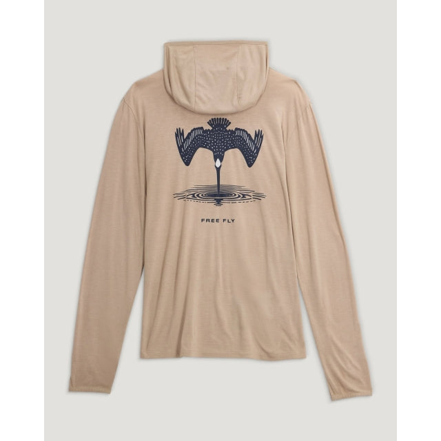 Free Fly Bamboo Lightweight Graphic Hoodie Dive Bomb Desert Tan