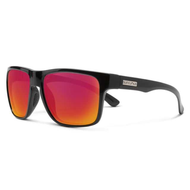 Suncloud Rambler Matte Black | Polarized Red Mirror