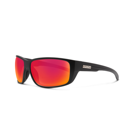 Suncloud Milestone Matte Black | Polarized Red Mirror