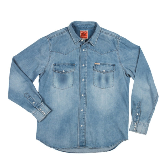 Sendero Provisions The Wyatt Pearl Snap Shirt - Mens Vintage Denim
