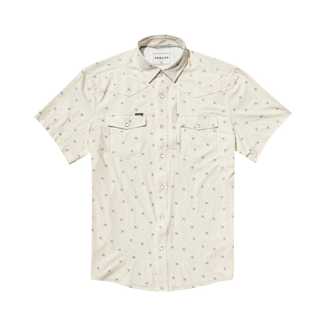 Poncho The Llano - Mens Floral Print on Off-White