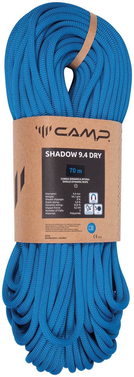 CAMP 9.4mm Shadow Dry Rope Blue / 60M