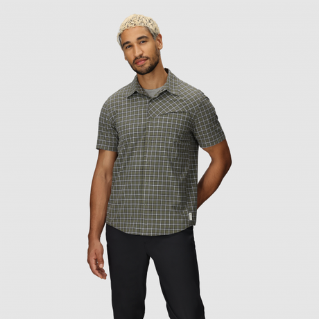 Outdoor Research Astroman Short Sleeve Sun Shirt - Mens Ranger Green Plaid / S