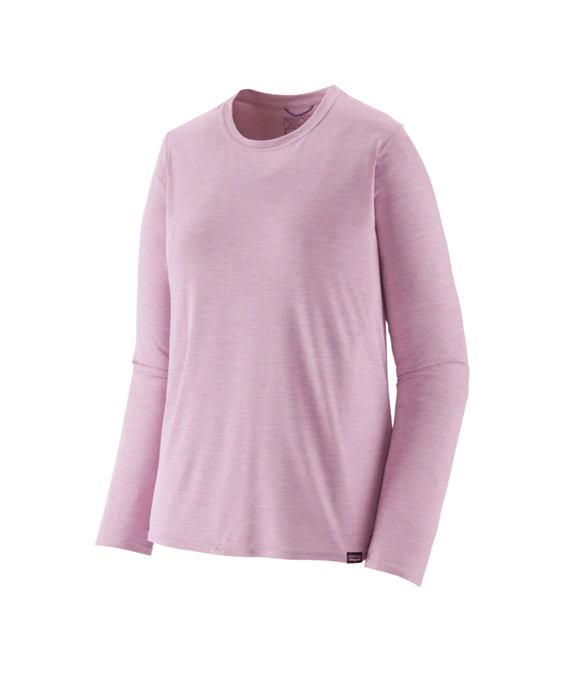 Patagonia Long Sleeve Cap Cool Daily Shirt - Womens Milkweed Mauve - Light Milkweed Mauve X-Dye / XS