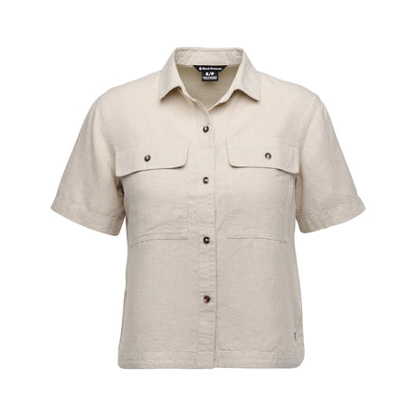 Black Diamond Scenic Route Short Sleeve Shirt - Womens Moonstone-Chalk