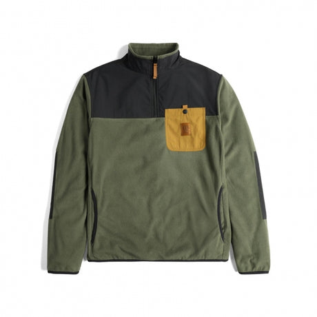 Topo Designs Vista Quarter Zip Lightweight Fleece - Mens Beetle/Black