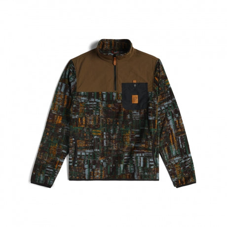 Topo Designs Vista Quarter Zip Lightweight Fleece - Mens Forest Halfpipe