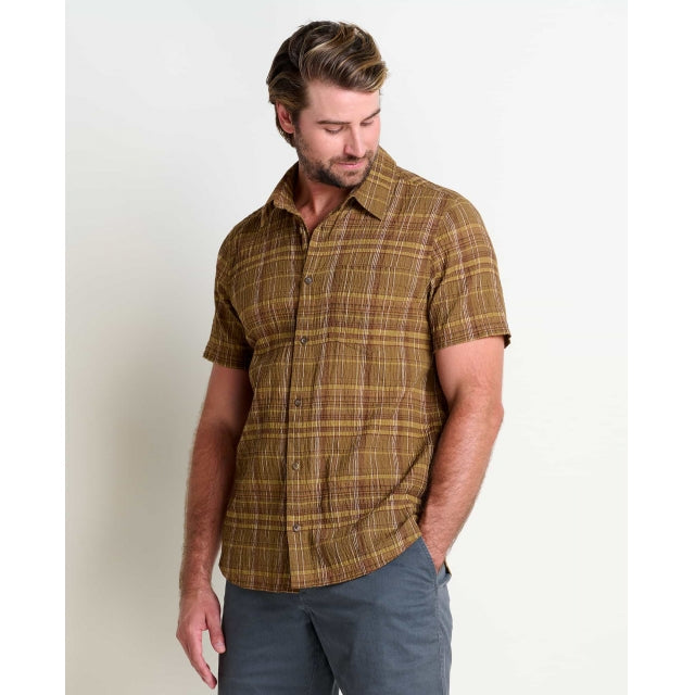 Toad & Co. Fletcher Short Sleeve Shirt - Mens Dark Roast Print / M