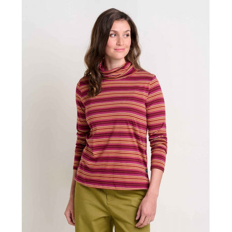 Toad & Co. Maisey Long Sleeve T-Neck - Womens BOYSENBERRY STRIPE / XL
