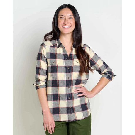 Toad & Co. Re-Form Flannel Long Sleeve Shirt - Womens Chestnut Check / L