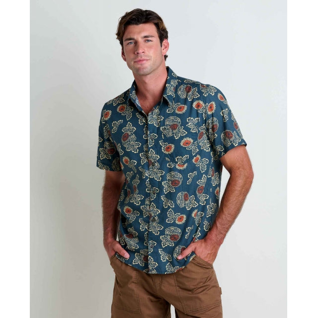 Toad & Co. Fletch Short Sleeve Shirt - Mens Midnight Thistle Print