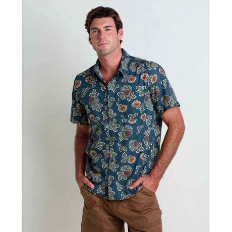 Toad & Co. Fletch Short Sleeve Shirt - Mens Midnight Thistle Print