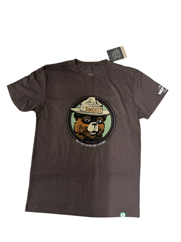 Wild Tribute Smokey Vintage Bear Tee - Neptune Logo Espresso