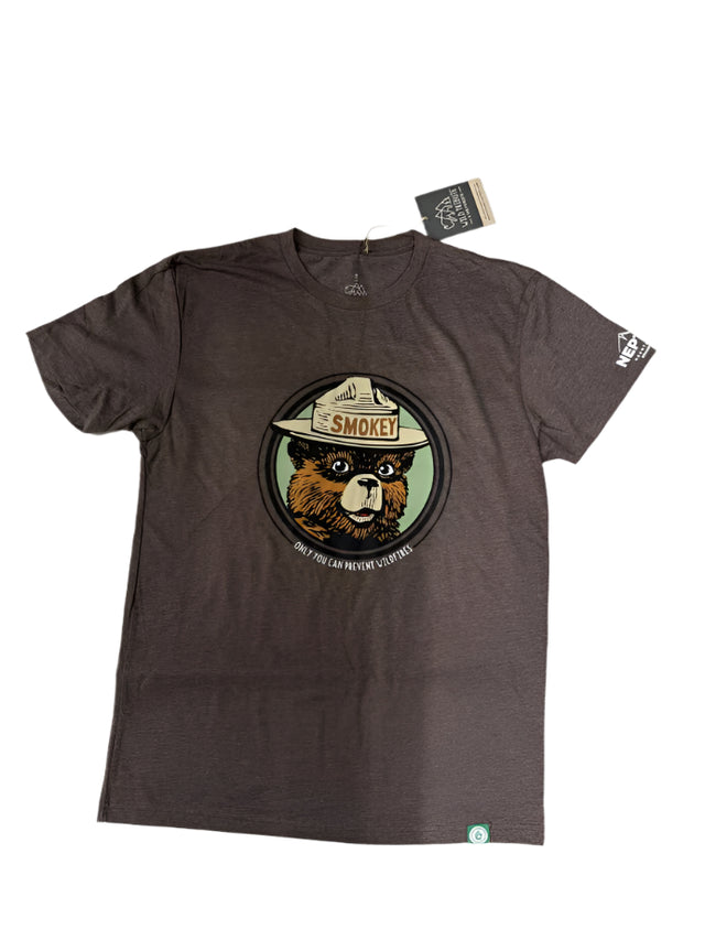 Wild Tribute Smokey Vintage Bear Tee - Neptune Logo Espresso