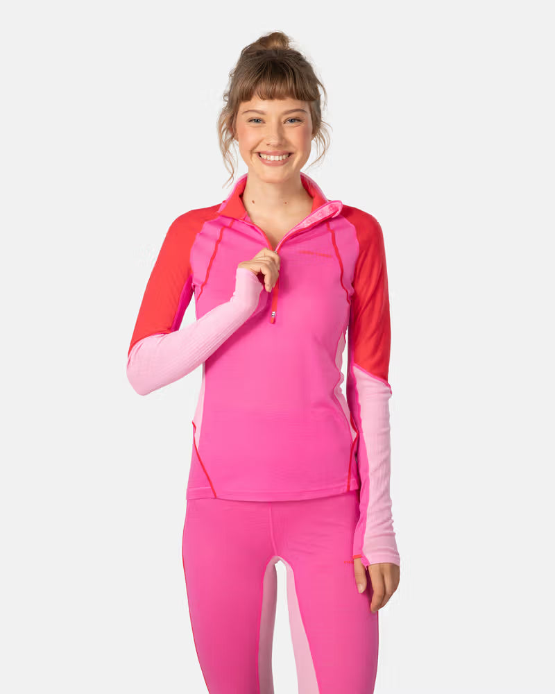Kari Traa Alma Half Zip - Womens Bright Pink