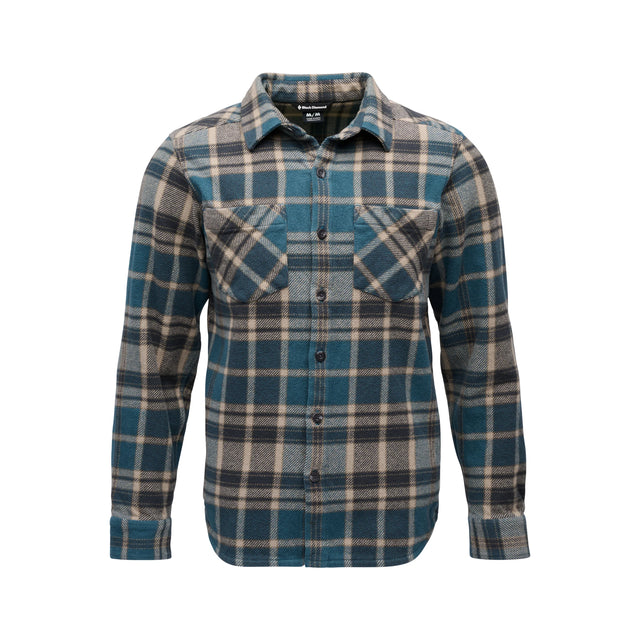 Black Diamond Project Heavy Flannel - Mens Midnight Blue-Charcoal Plaid