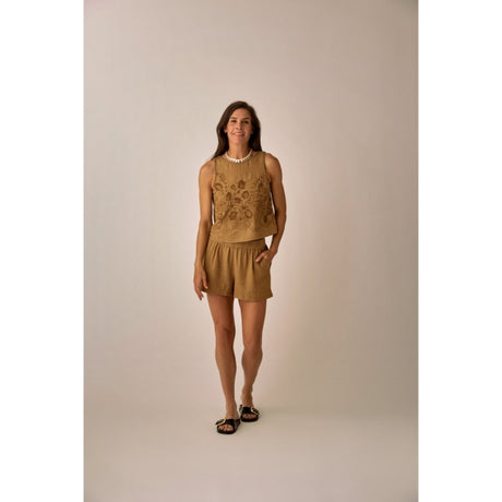 Carve Designs Lou Linen Tank - Womens Golden Chambray