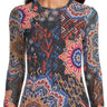 Johnny Was Natalie Long Sleeve Mesh Tee - Womens Padma