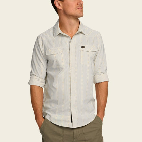 Howler Brothers H Bar B Tech Long Sleeve - Mens Mosquero Stripe: Off White / XL