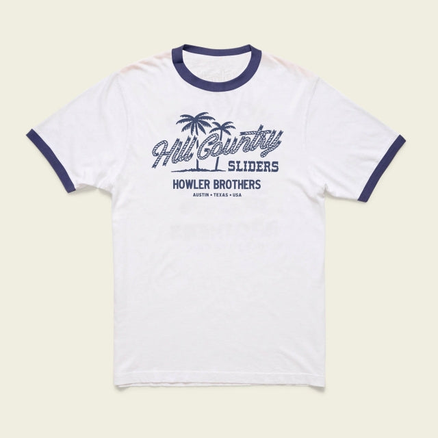 Howler Brothers Cotton Ringer Tee - Mens Hill Country Beach Sliders: Vintage White