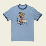 Howler Brothers Cotton Ringer Tee - Mens El Monito Smurfs: Light Blue Heather