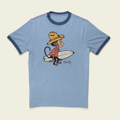 Howler Brothers Cotton Ringer Tee - Mens El Monito Smurfs: Light Blue Heather